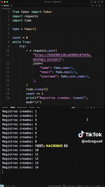 Faker en Python 🐍😱 #python #lol #coding