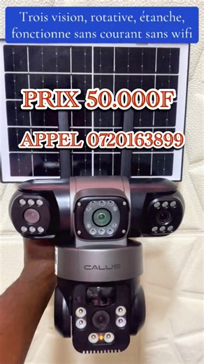 🚨 PROMO SPÉCIALE CAMÉRA SOLAIRE 4G 🚨 💰 Prix promo : 60 000 F au lieu de 80 000 F ! ⚙️ Installation : 15 000 F à Abidjan À l’extérieur 30 000F par caméra ✅ Vision jour & nuit ✅ Fonctionne sans électricité (panneau solaire) ✅ Connexion 4G – pas besoin de Wi-Fi ✅ Enregistrement sur carte mémoire ou cloud ✅ Vision en direct depuis votre téléphone ✅ Micro haut-parleur intégrés 📦 Livraison rapide partout en Côte d’Ivoire 📞 Commandez maintenant — offre limitée ! | Taser sécurité