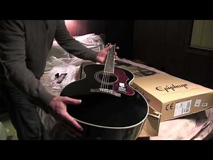 Unpacking Epiphone EJ-200 Artist Acoustic Guitar