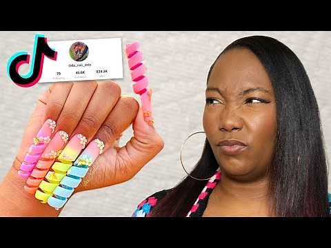 Trying CRAZY TikTok Nail Art... spiral nails???