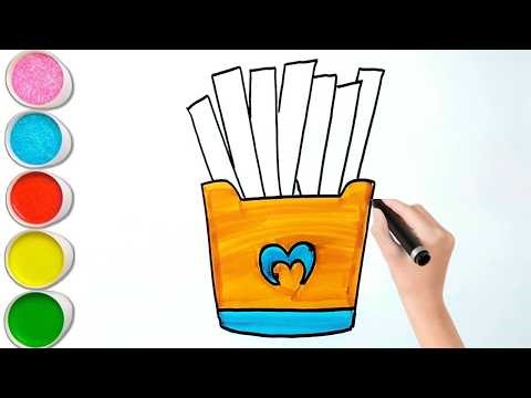 How to Draw French Fries | French Fries Drawing for Kids | Easy Step by Step