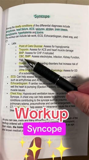 Syncope, chief complaint Workup explained ￼ #ernurse