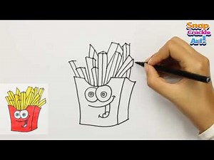 How To Draw Funny French Fries Step By Step
