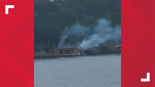Emergency crews battling fire on Lake Palestine dock
