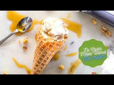 NO churn Maple Walnut Ice cream- SO easy, quick and delicious