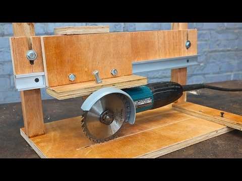 Simple sliding saw idea with a great angle grinder / Clever DIY woodworking tool.