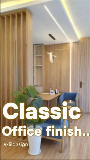 Aklil Design Studio on Instagram: "Classic Finish in a Small Office Space. For this office interior, we focused on what actually makes a space feel that always elevates a space: wood texture for timeless warmth, soft indirect lighting for comfort, and light-blue accents to carry the brand identity without overpowering the design. If you’re planning an office refresh this year, this is your sign to do it properly design + build, from concept to handover. Which detail would you notice first: light