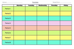 Student Timetable Templates: 60-page Weekly Class Schedule (PDF & DOCX Digital Download) - Etsy