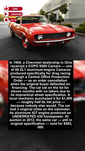 He Bought a Camaro for $1,400 — It Was a Factory Race Car With 3 Miles on It