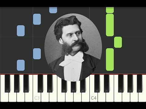 EASY piano tutorial "THE BLUE DANUBE" Strauss, classic, with free sheet music