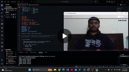 #python #opencv #mediapipe #computervision #handtracking #airwriting #gesturerecognition #ai #buildinpublic | Abubaker Barket