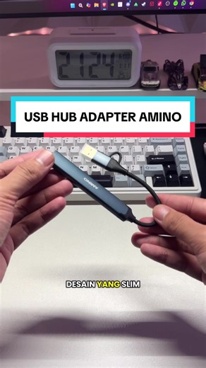 USB HUB ADAPTER Dari AMINO @AMINO Shop Indonesia usb hub harga terjangkau dengan design yg slim dan mininalis #creatorsearchinsights #setup #setupgaming #usb #fypage