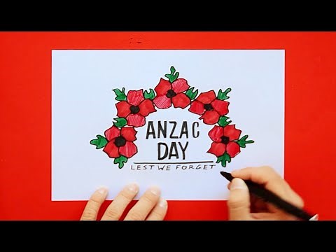 How to draw Red Poppies (Anzac Day)