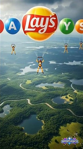 Giant Skydive Stunt Spells Out 'LAYS'