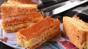 A traditional Colombian dessert Milhojas