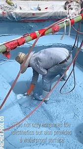 The process of pool plastering Partner: Premier Pool Co | Bored Panda Art