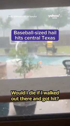 10K views · 33 reactions | #Hail as big as four inches in diameter fell in Waco, #Texas, as severe storms moved across the region. The National Weather Service warned residents to be “vigilant and weather aware” ahead of the storm. | Yahoo News | Facebook
