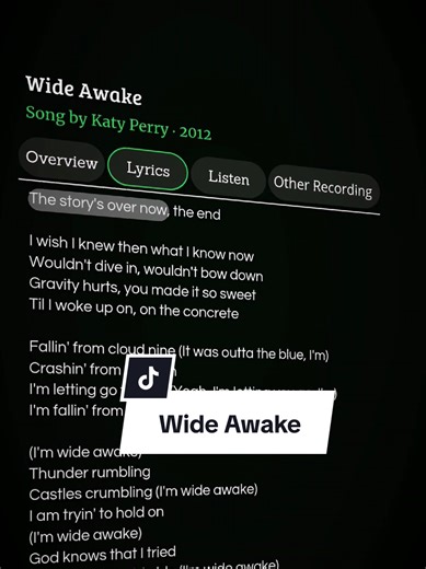 Katy Perry - Wide Awake Lyrics
