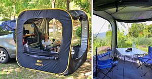 This Instant Pop-Up Car Tent Attaches To The Tailgate Of Your SUV or Minivan