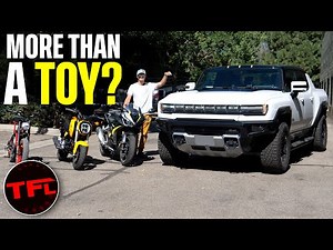 Can You Fit A Motorcycle Into The Tiny Bed Of The HUGE Hummer EV?