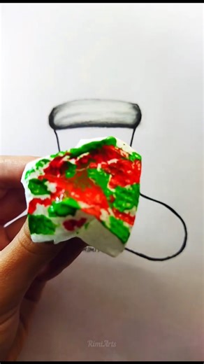 Let's Paint a Christmas Stocking with Kitchen Paper! 🎅✨🤩 #art #crafts #shortsart