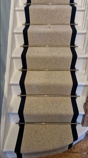 carpet stair runner install with binding and stair rods