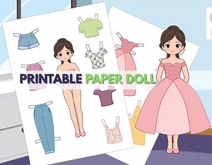Printable Paperdoll With Outfits – Cute Pastel Dress-up Game for Kids – 8 Inch Doll – PDF & JPG, A4 Size, Instant Download - Etsy Canada