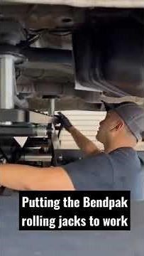 Bendpak rolling jacks making the job easier and safer. (Babco Garage)