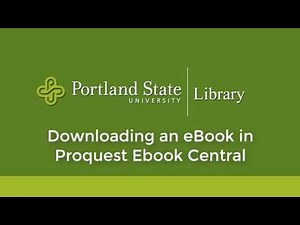 Downloading in Proquest Ebook Central