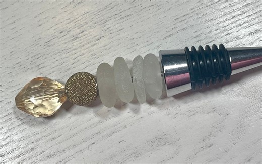 Sea Glass Wine Stopper, Beach Barware, Coastal Decor - Etsy