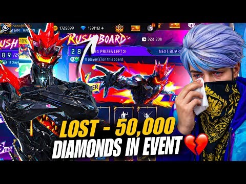 I LOST 50,000 DIAMONDS ON LEGENDARY BUNDLE 😭 IN RUSH BOARD EVENT- GARENA FREE FIRE
