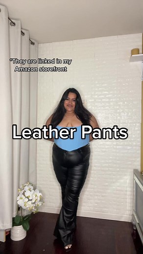 I think I found the best leather pants for us plus size ladies!!! I normally hate how leather clings to the body but this pair was 10/10 #plussizeamazon #plussizeamazonclothes #whatigotvswhatiordered #leatherpants #plussizeleatherpants