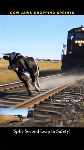 Epic Split-Second Leap to Safety! Cow Jaws-Dropping Sprints #animals #nature #wildlife #amazing