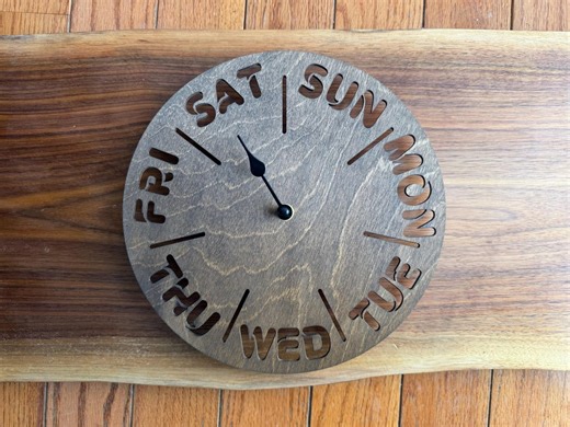 Day of the Week Clock , Wooden Weekly Calendar Office Decor Unique Retirement Gift - Etsy