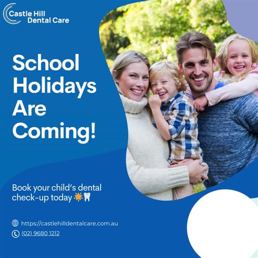 🎒 School holidays are just around the corner! Make the most of the break by booking your child’s dental check-up at Castle Hill Dental Care. Healthy smiles start early! 😁🦷 📅 Book now: https://castlehilldentalcare.com.au 📞 (02) 9680 1212 #castlehilldentalcare #smilemakeover #dentist #oralhealth #healthysmile