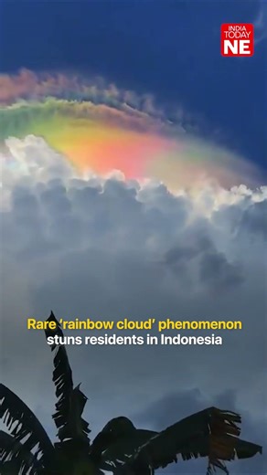 Rare ‘rainbow cloud’ phenomenon stuns residents in Indonesia