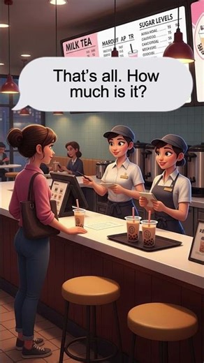 🧋 English Speaking Practice | Ordering Bubble Tea in English for Beginners! #shorts