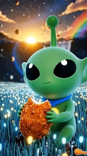 Elliot eating fried chicken #alien #animation #asmr #cute #viral #mukbang #viralasmr #asmreating