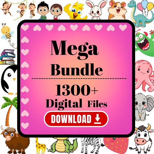 1300  Mega Svg Bundle Files, Dtf Designs, Cricut Files, Lifetime Access, Insant Download, for Etsy Sellers,holiday Svg,cartoon Svg Bundle - Etsy