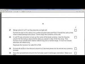 iGCSE ICT Cambridge June 2014 P3 Excel