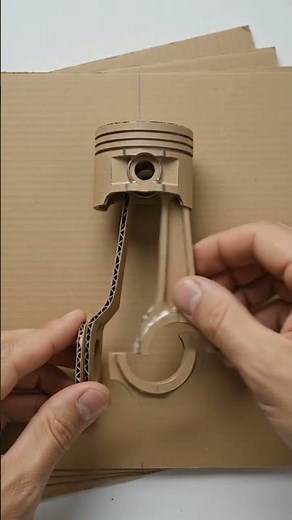 Building a Motorcycle Engine Block Cutaway ENTIRELY From Cardboard 🏍️⚙️ (Oddly Satisfying)