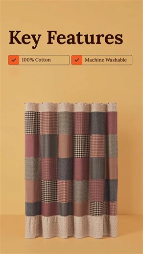 Transform your bathroom with the Maisie Patchwork Shower Curtain! ✨...