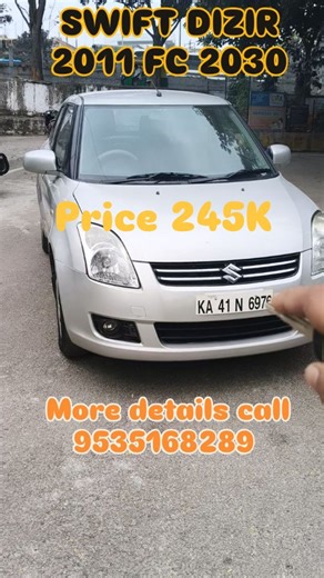 kannadigacarz006 on Instagram: "More details call me 9535168289 MARUTHI SUZUKI SWIFT DEZIRE PETROL MANUAL 2011 model Single owner 74k driven Fresh insurance Fc FRESH 2030 AC POWER steering POWER windows Music systems Price 2,45,000 #usedcarsforsale #usedcar #automobile #explorepage #trending"