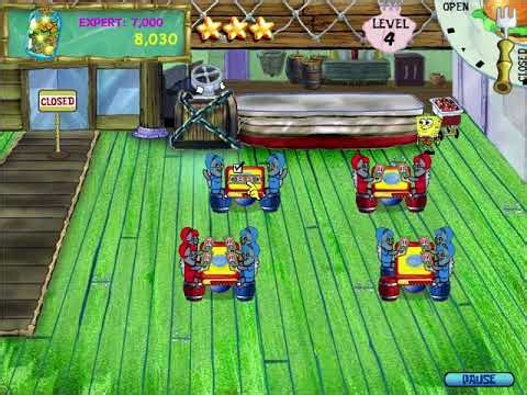 (PC) - Spongebob Squarepants Diner Dash No Commentary Full Gameplay Part.1