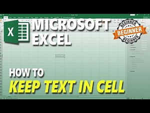 Microsoft Excel How To Keep Text In Cell