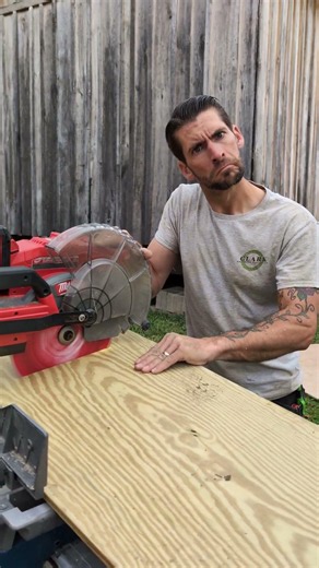 there's an easy way to make a straight cut on your miter saw! #homeimprovement #diy #construction