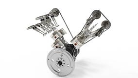 3d Rendering of an Internal Combustion Engine. Engine Parts Pistons, Camshaft, Chain, Valves and Other Mechanical Parts Stock Footage - Video of automotive, chrome: 117794396