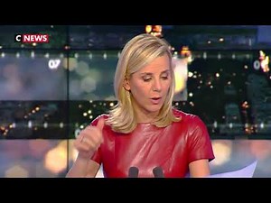 Laurence Ferrari - red leather dress