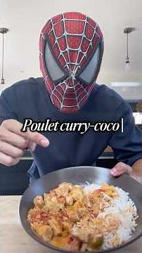 Poulet curry coco 🕷️ Recette facile et généreuse pour 8 #shorts