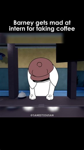 barney screams at intern for drinking all the coffee 😭 animation #protest #animalhospital #usa